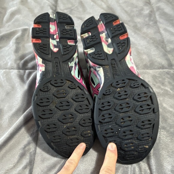 ASICS GEL-FRANTIC 7 T3A6Q‎ Black Mint Pink Camouflage Low Top Sneakers Size 8 main image 4